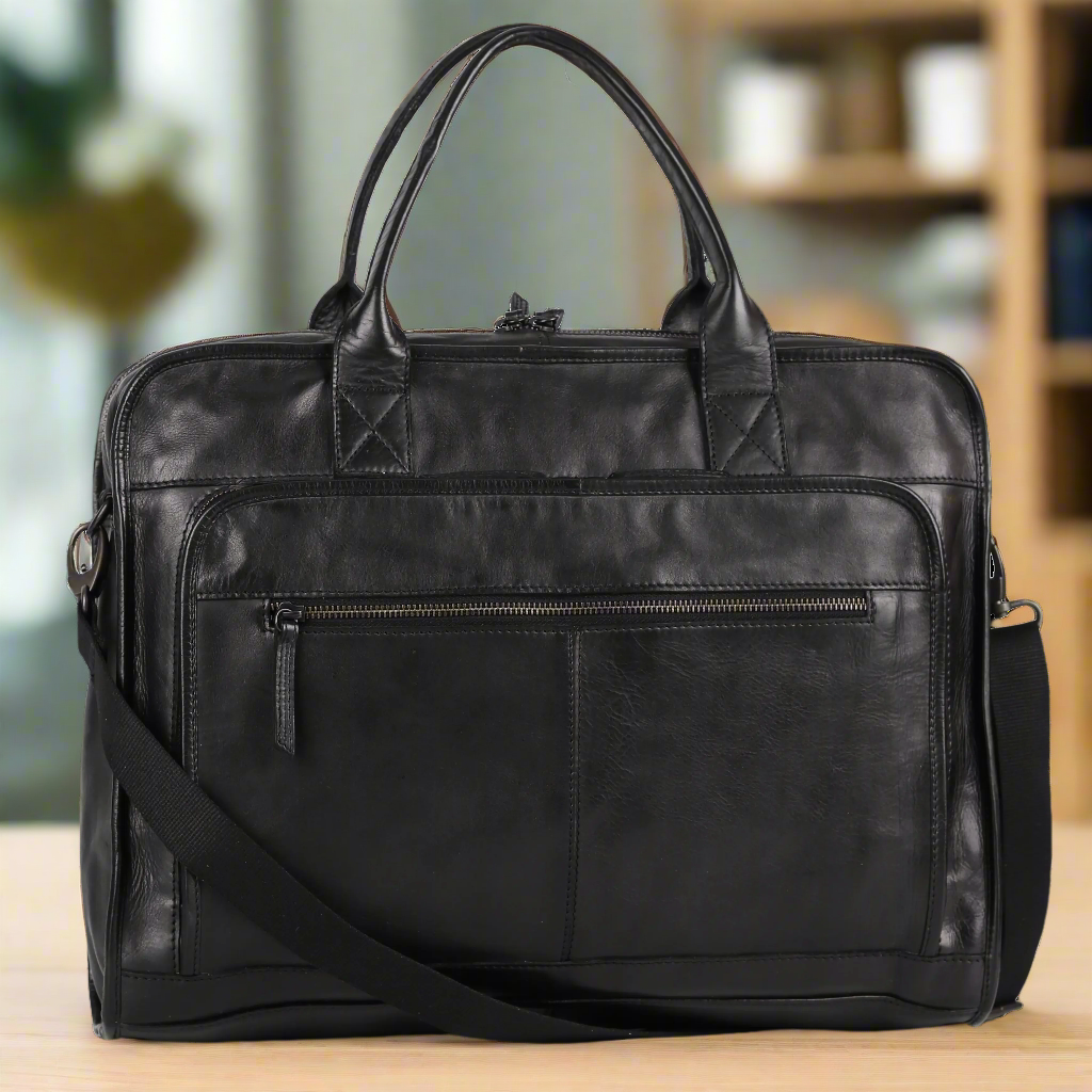 MET Two Handle Messenger Laptop Leather Bag