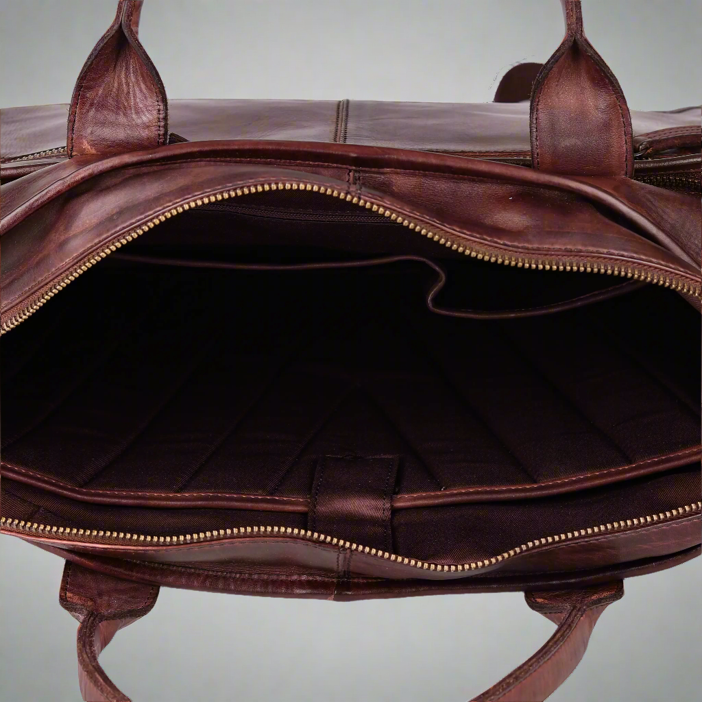 MET Two Handle Messenger Laptop Leather Bag