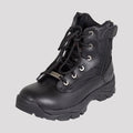 Open Road Women's Black Leather Tactical Lace-Up Boots with Side Zippers Entry