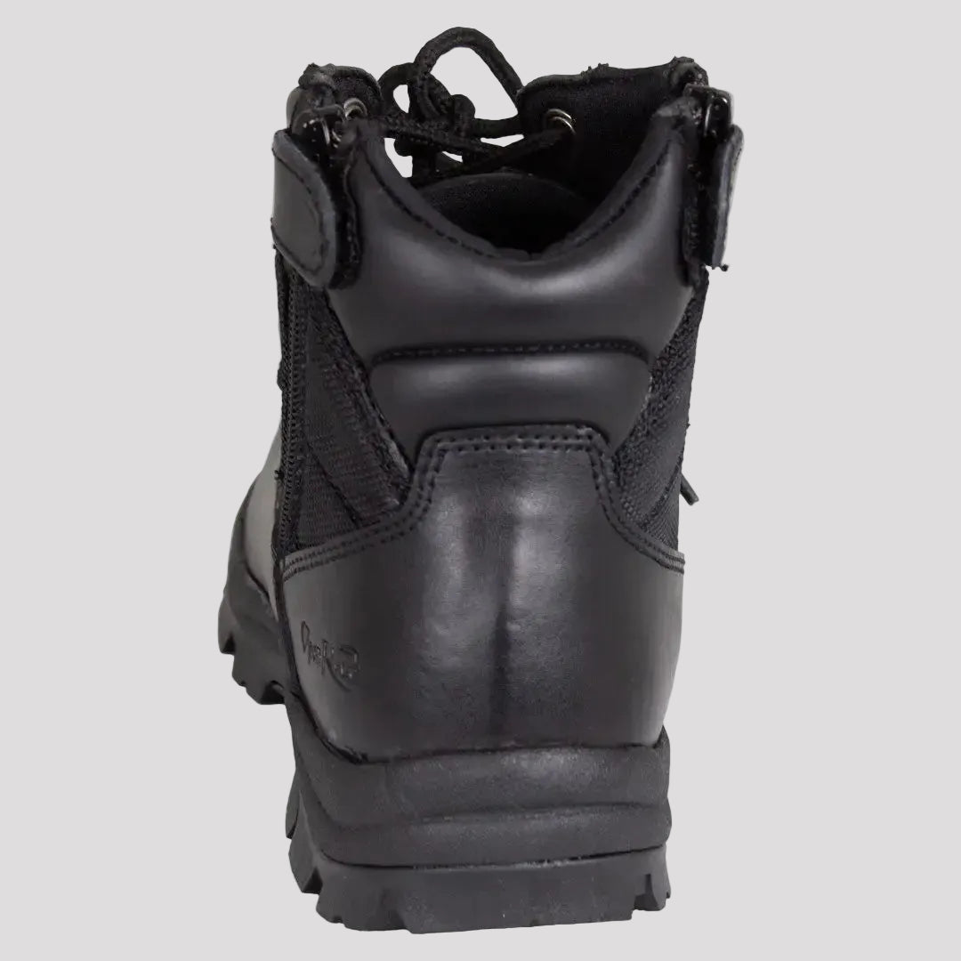 Open Road Women's Black Leather Tactical Lace-Up Boots with Side Zippers Entry