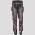 Open Road Women's Dark Purple Wash Leather Chaps