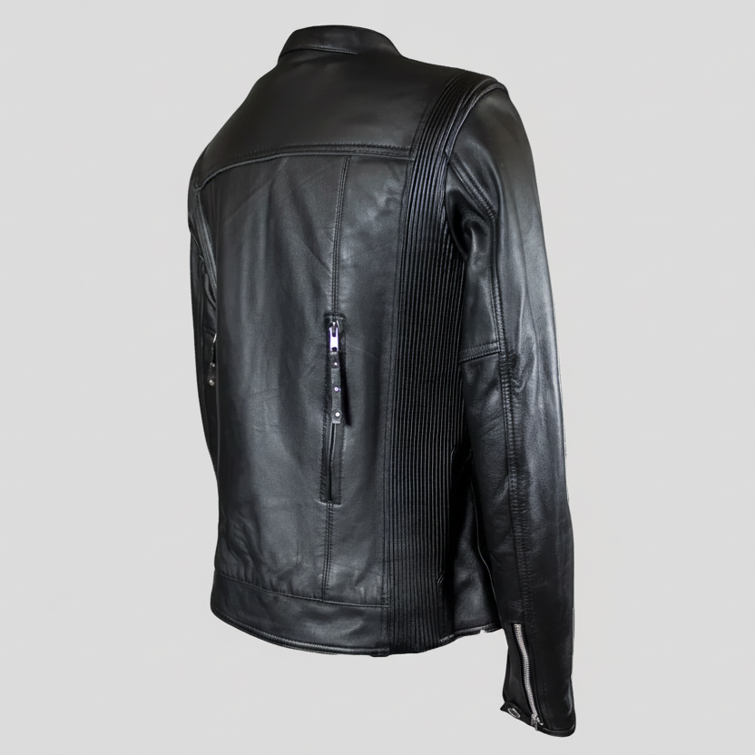 Open Road Women's Racer Leather Motorcycle Jacket