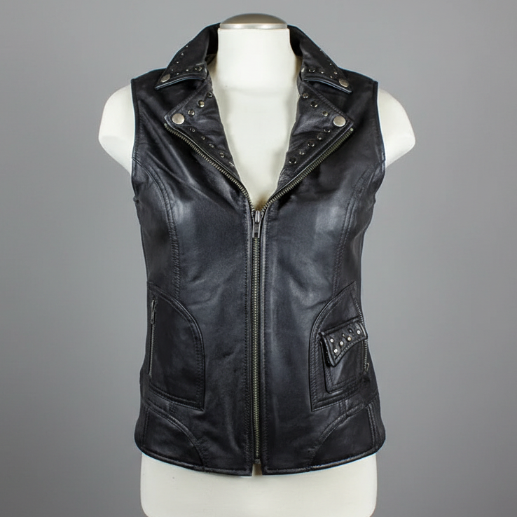 Open Road Women's Studded Leather Vest