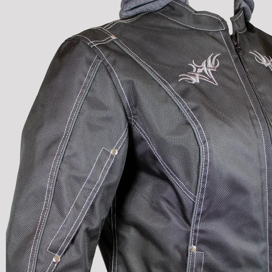 Open Road Women's Zip-Out Hoodie Reflective Textile Motorcycle Jacket
