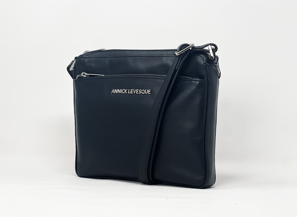 Sac à bandoulière en cuir noir | Gisèle petit - PRÉCOMMANDE