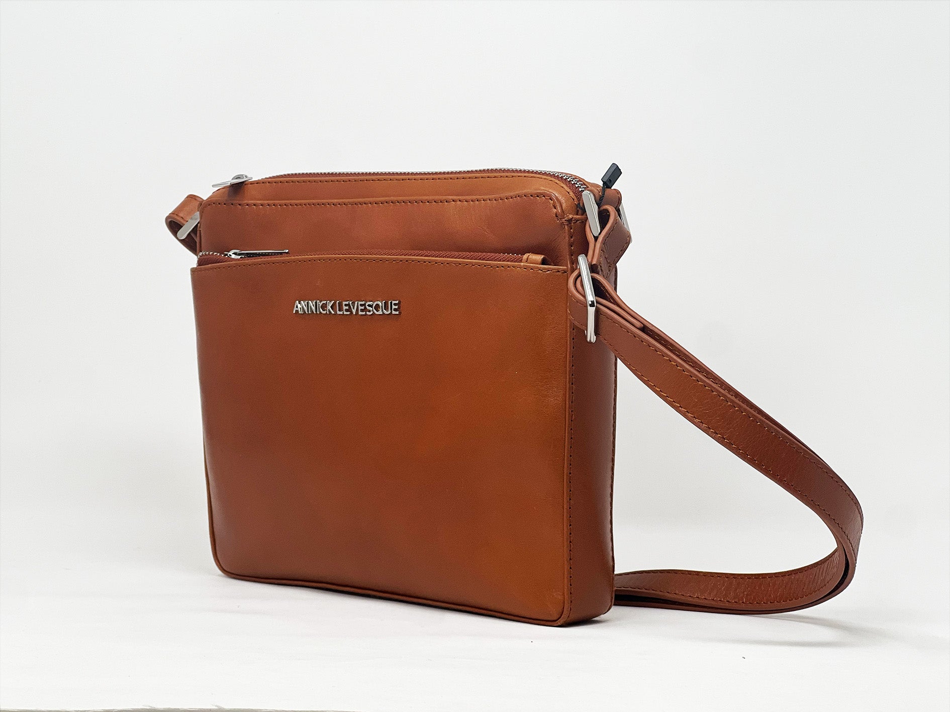 Sac à bandoulière "Crossbody" cognac | Gisèle petit