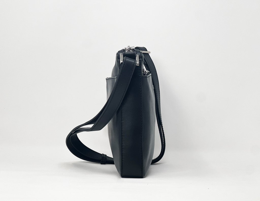 Sac à bandoulière en cuir noir | Gisèle petit - PRÉCOMMANDE