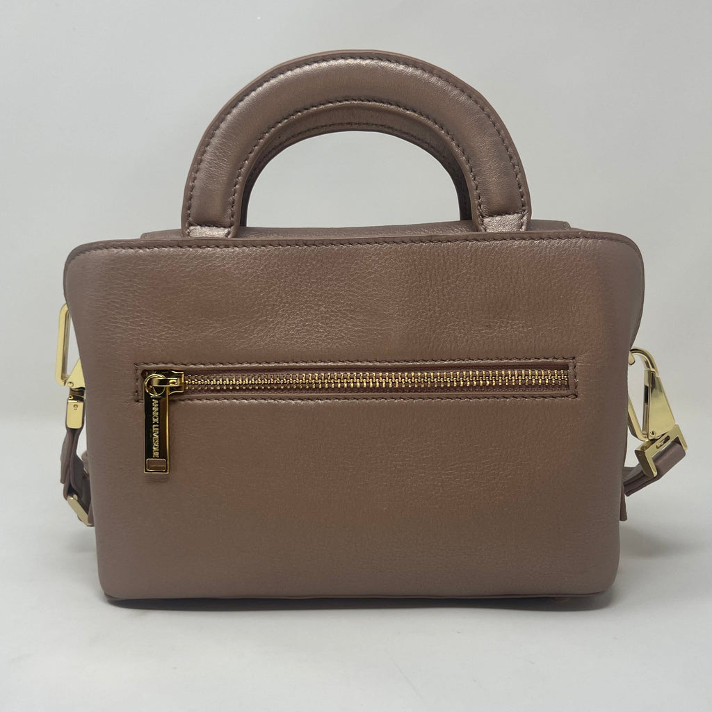 Sac à main en cuir Clarence , deux en un, Rose platine