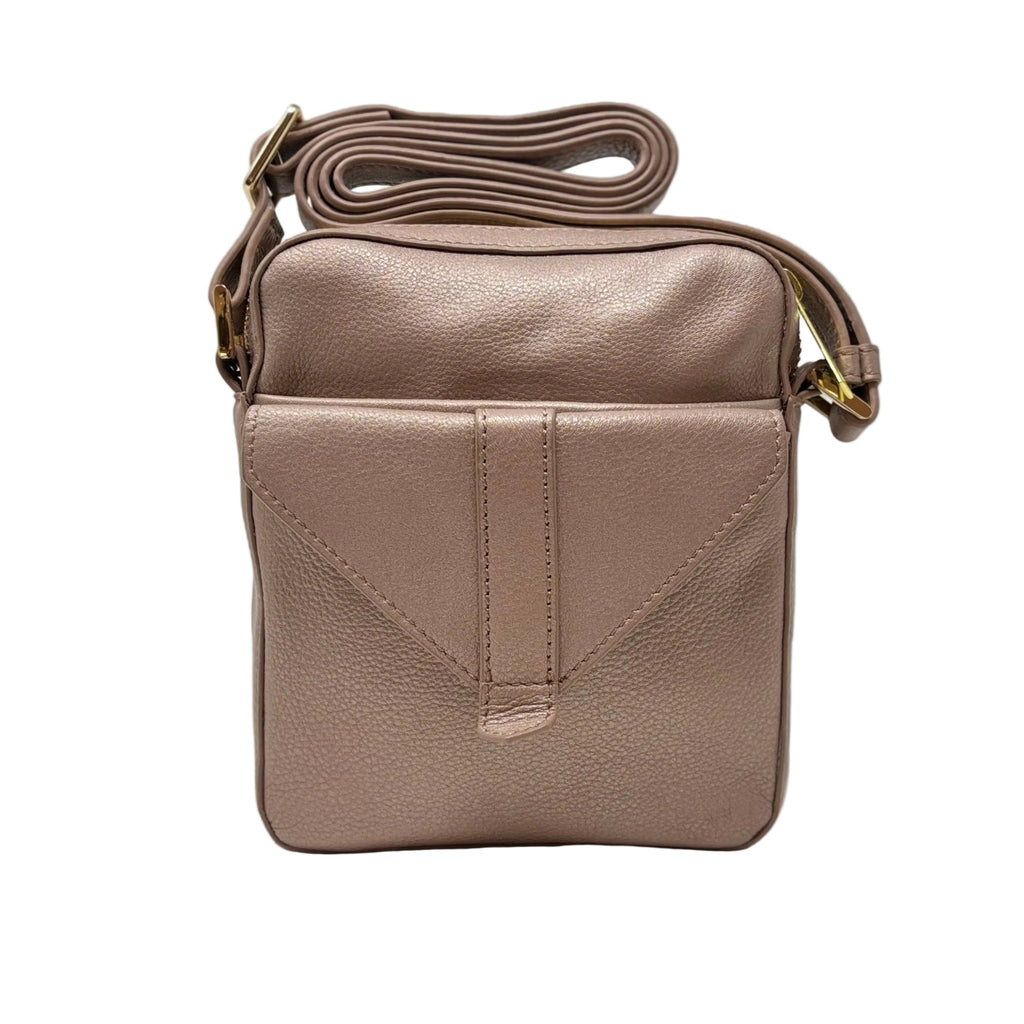 Petit sac en cuir rose platine —  Nadine