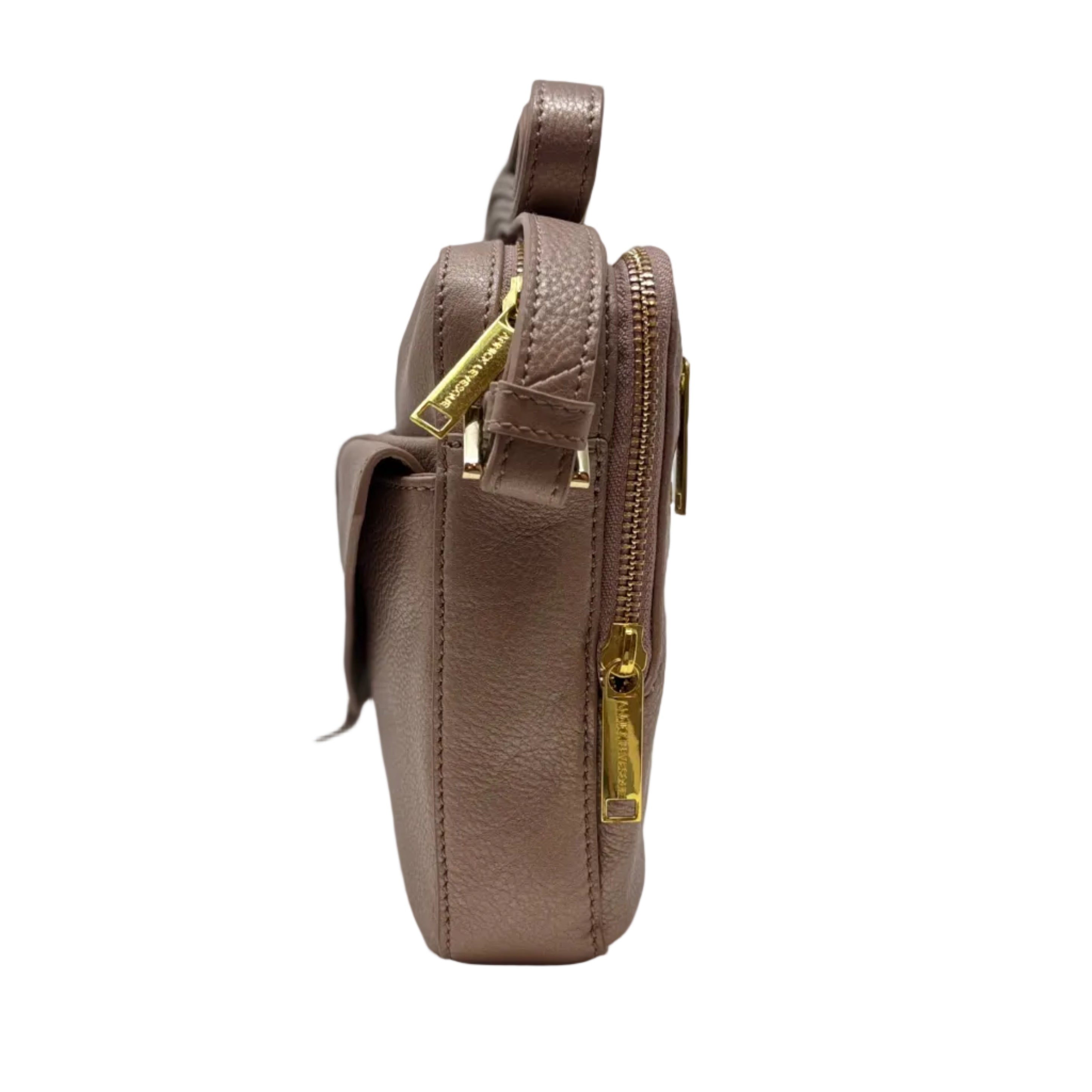 Petit sac en cuir rose platine —  Nadine