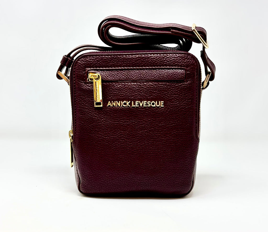 Petit sac en cuir Rouge bordeaux vernis — Nadine - PRÉCOMMANDE