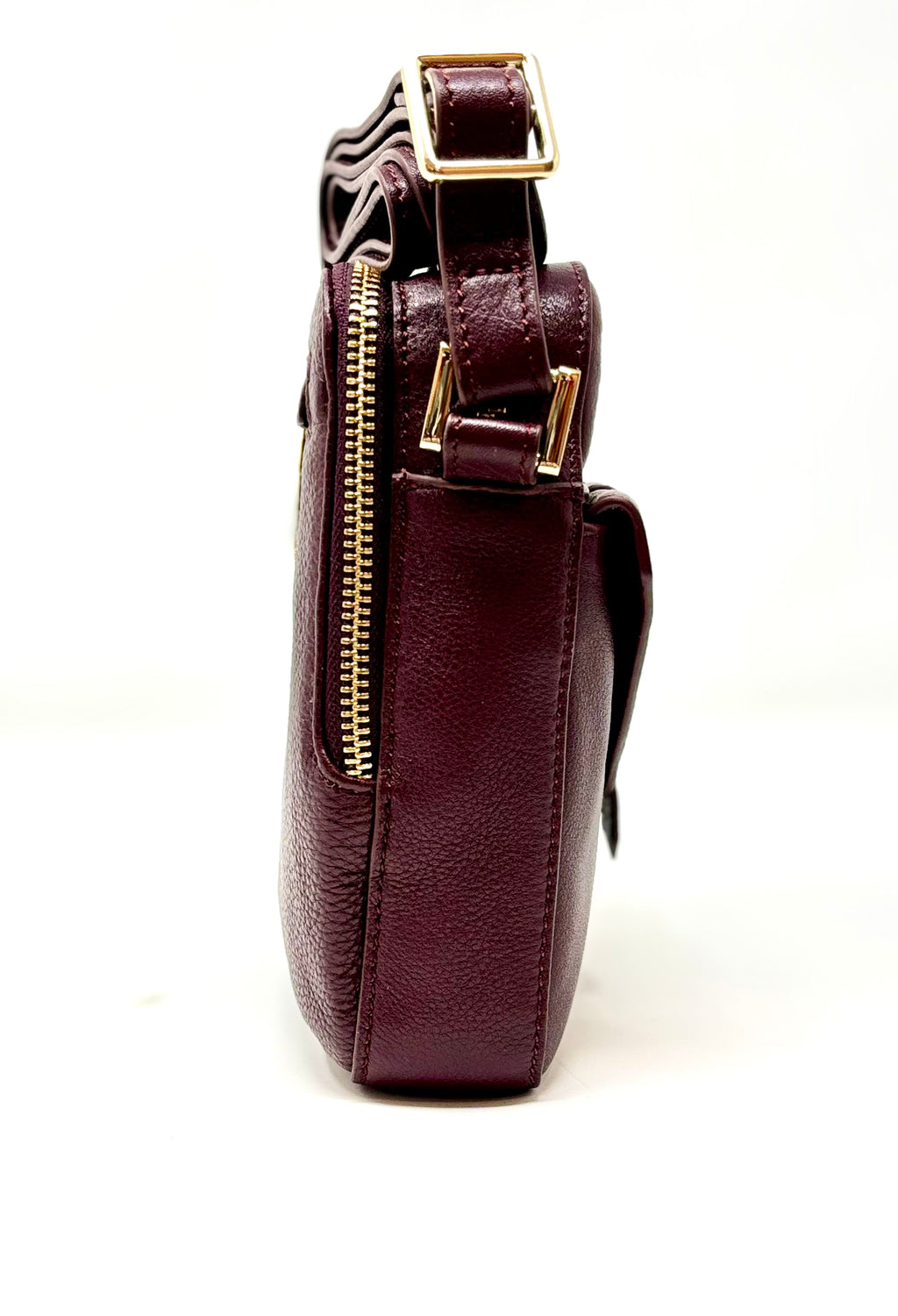Petit sac en cuir Rouge bordeaux vernis — Nadine - PRÉCOMMANDE