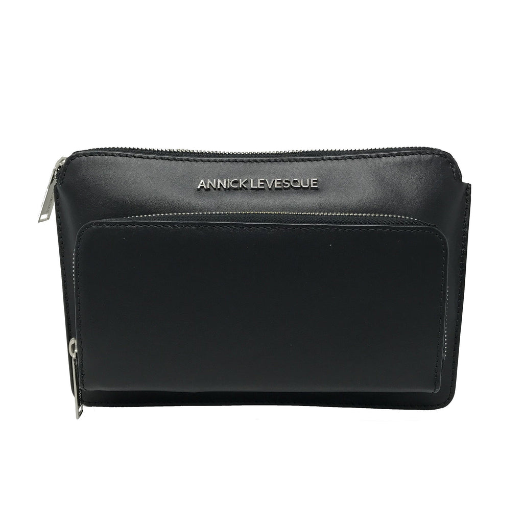 Petit sac à Bandoulière Portefeuille en Cuir Véritable noir, Carmen - PRÉCOMMANDE