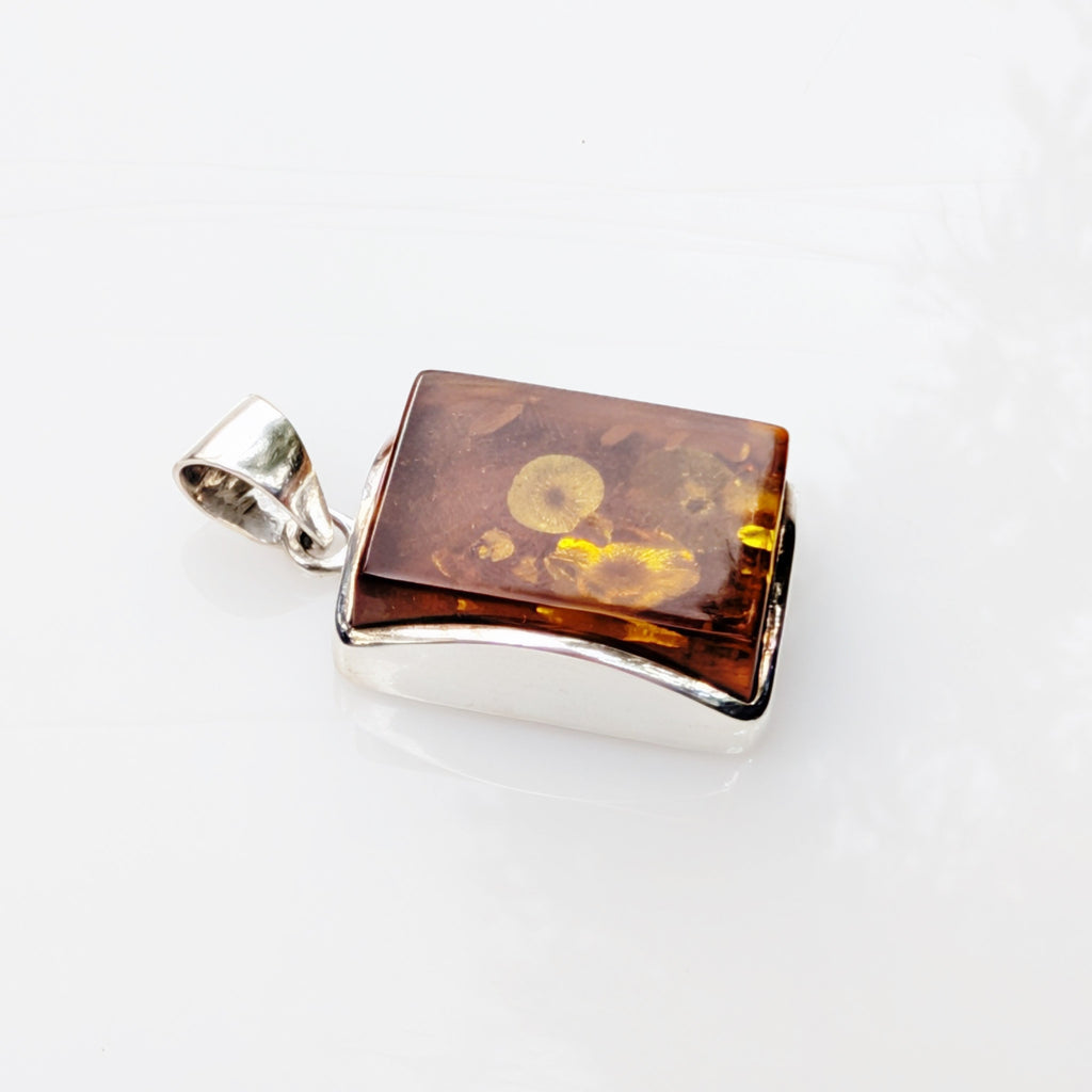 Phaethon Pendant — Baltic Amber & Sterling Silver