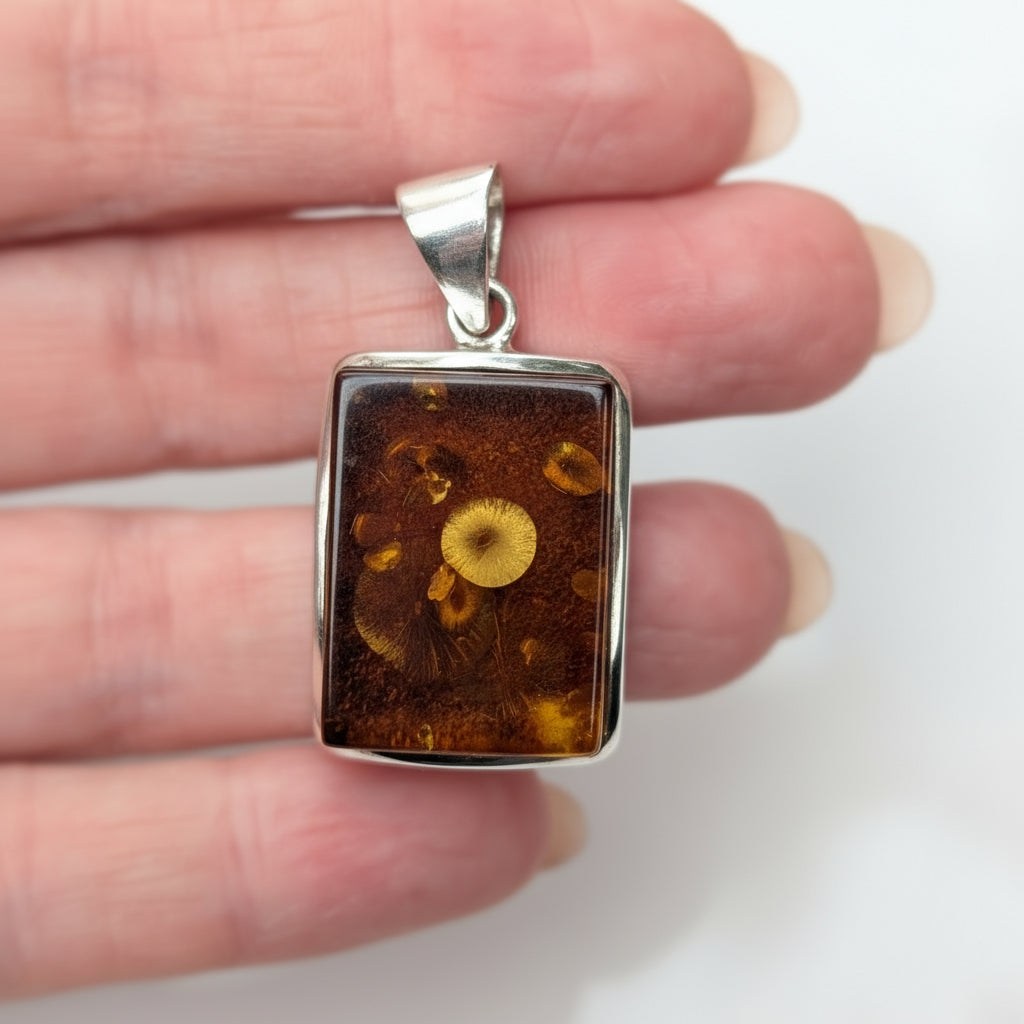 Phaethon Pendant — Baltic Amber & Sterling Silver