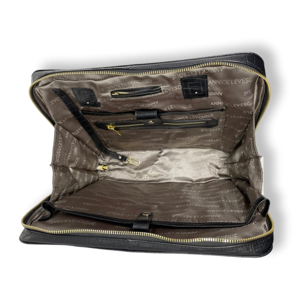 Sac de travail en cuir noir | Sofia