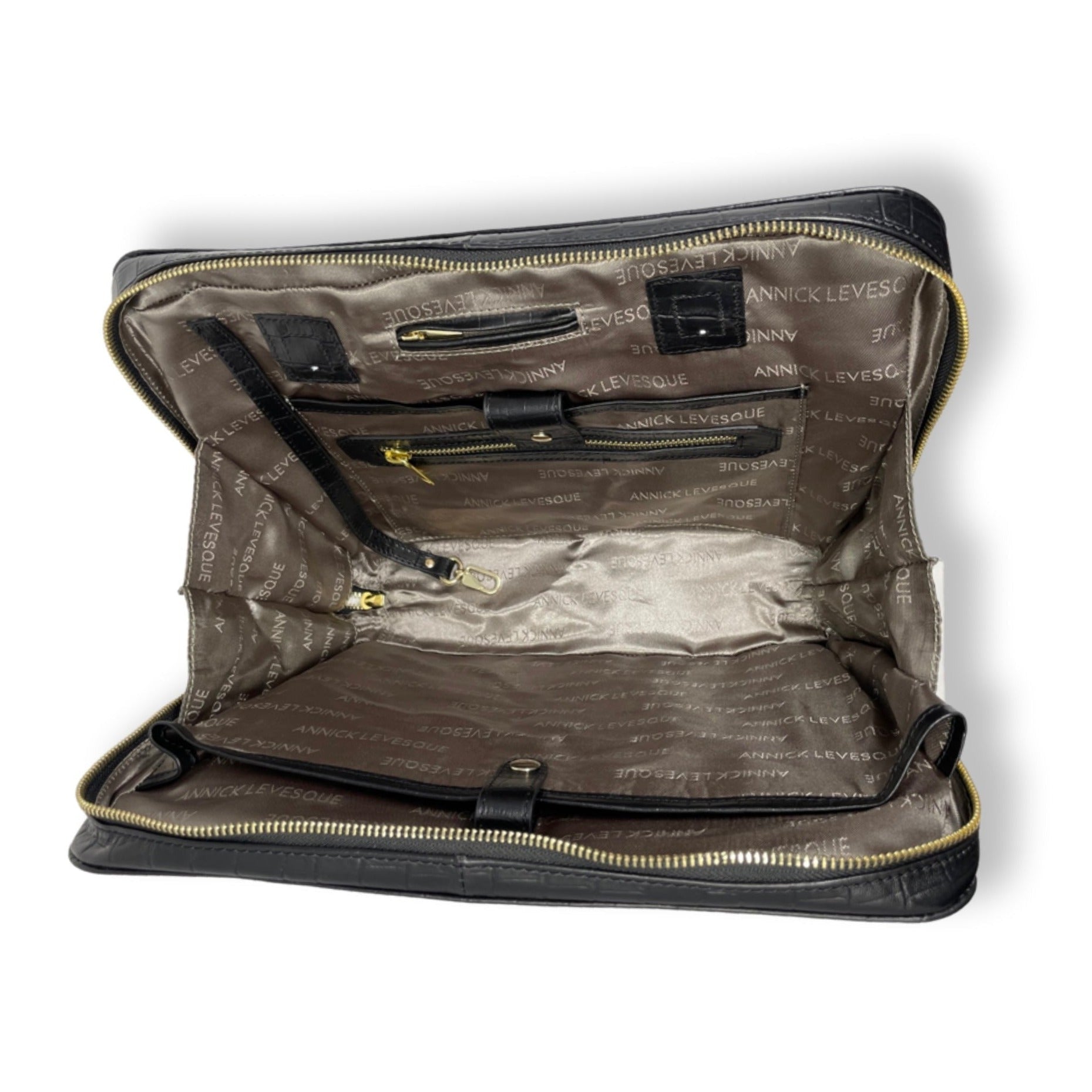 Sac de travail en cuir noir | Sofia