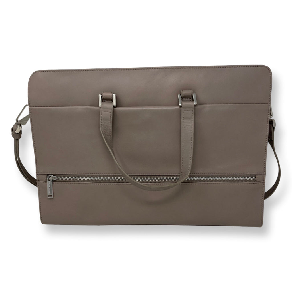 Sac pour Ordinateur Portable en Cuir Taupe | Elizabeth