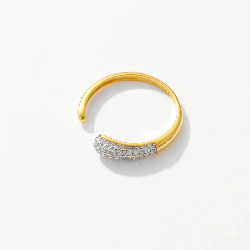 925 Sterling Silver Adjustable Zircon Ring
