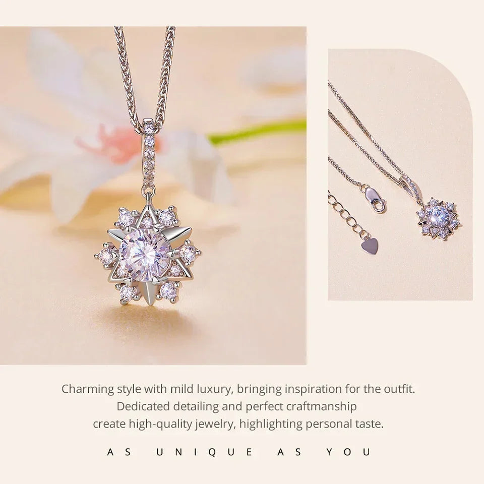Celestial Sparkle 1ct Moissanite Sterling Silver Star Pendant Necklace