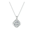 Lucky Clover 1ct Moissanite Sterling Silver Pendant Necklace