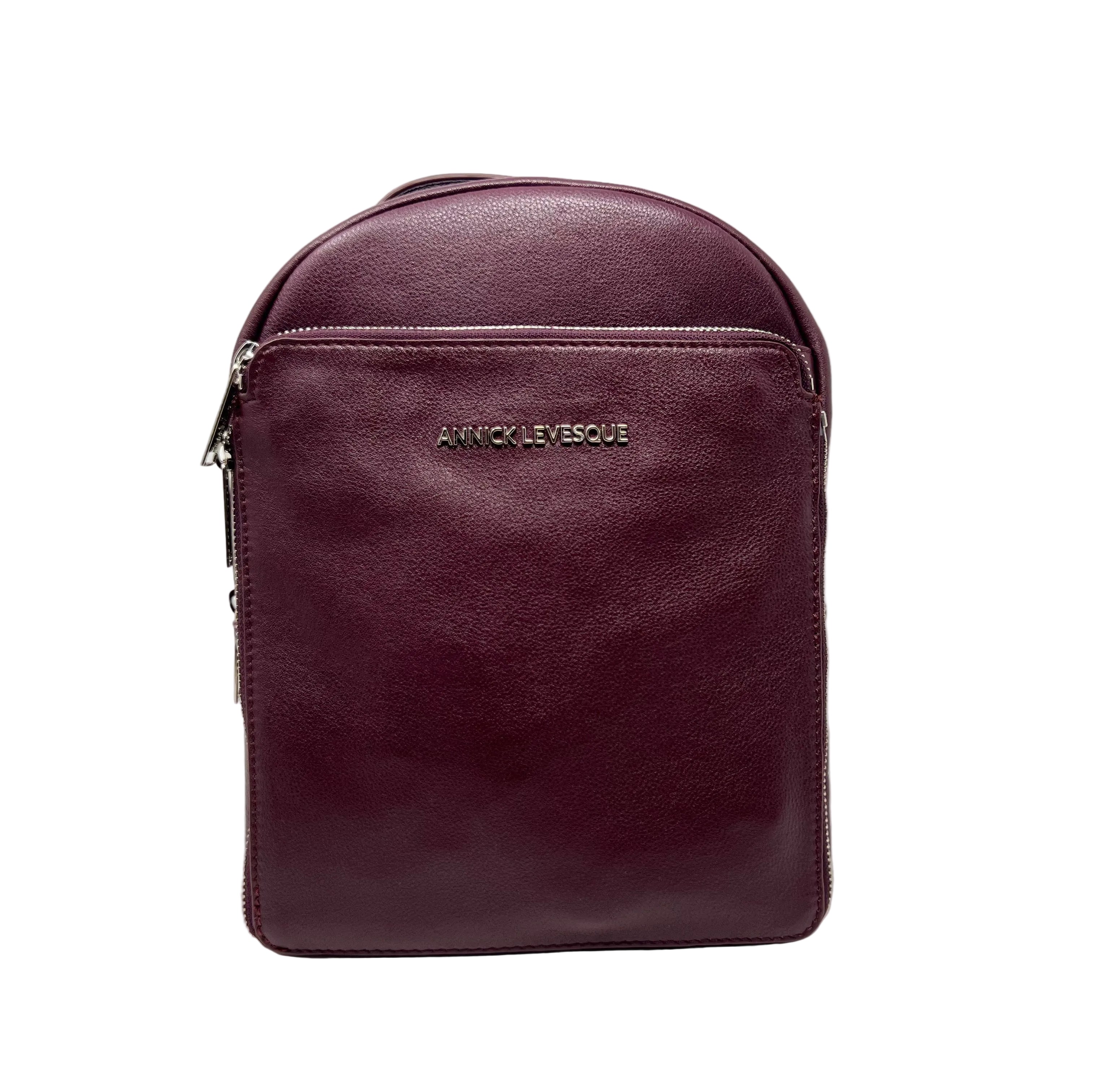 Sac à dos en Cuir Aubergine, Alice