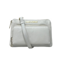 Petit Sac à Main Portefeuille en Cuir Véritable Blanc, Carmen