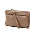 Petit Sac à Main-Portefeuille en Cuir Véritable Rose Platine, Carmen