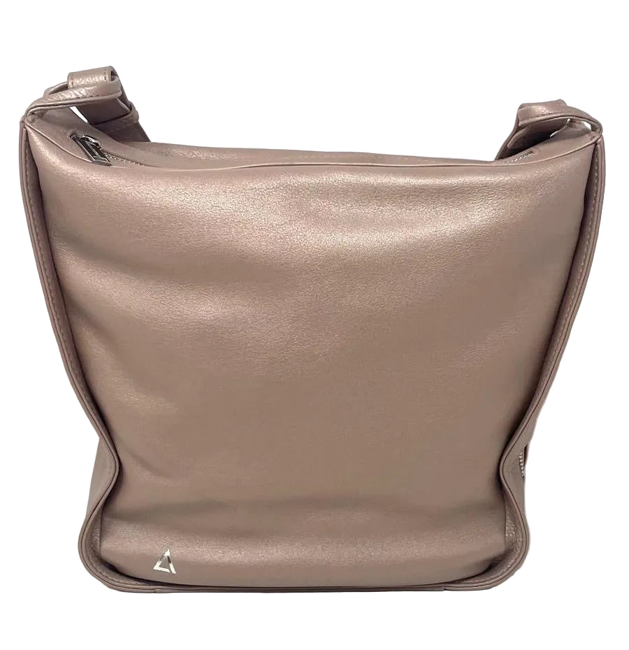 sac à main souple en bandoulière, rose platine, Julie