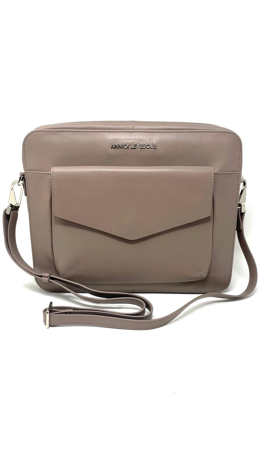 Sac de travail en Cuir Taupe - Sofia
