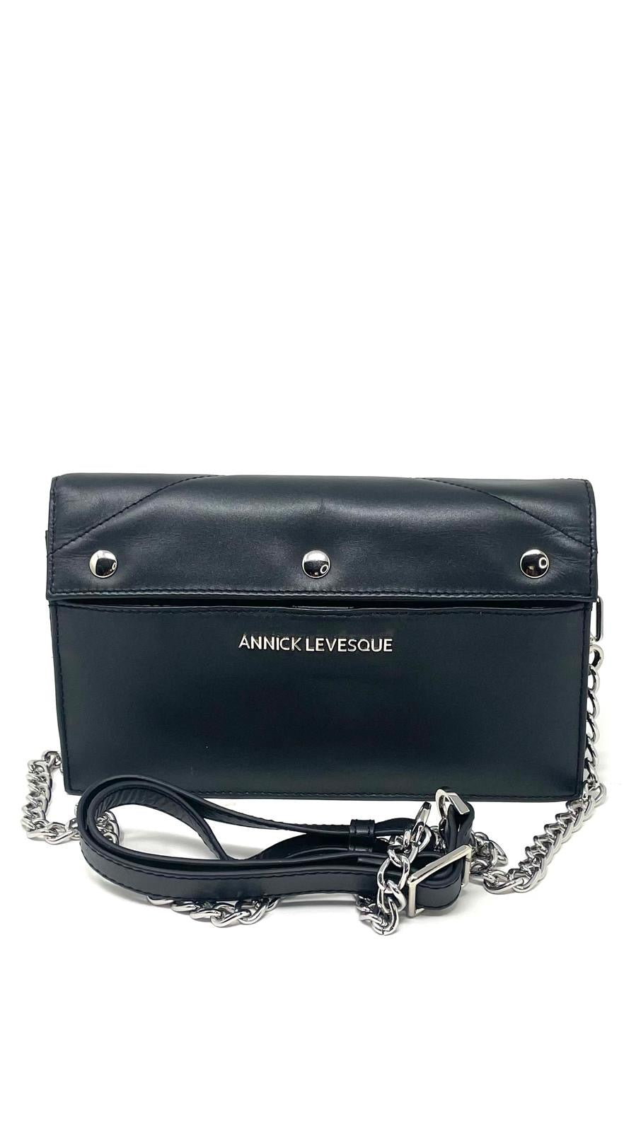 Sac à main en cuir noir | Sandrine