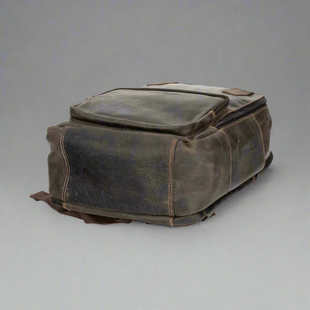 Greenwood Leather Backpack with Reinforced Laptop and Tablet Compartments