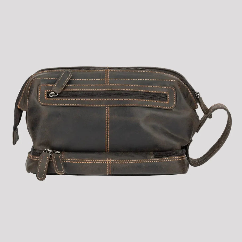 Greenwood Leather Travel Toiletry Bag