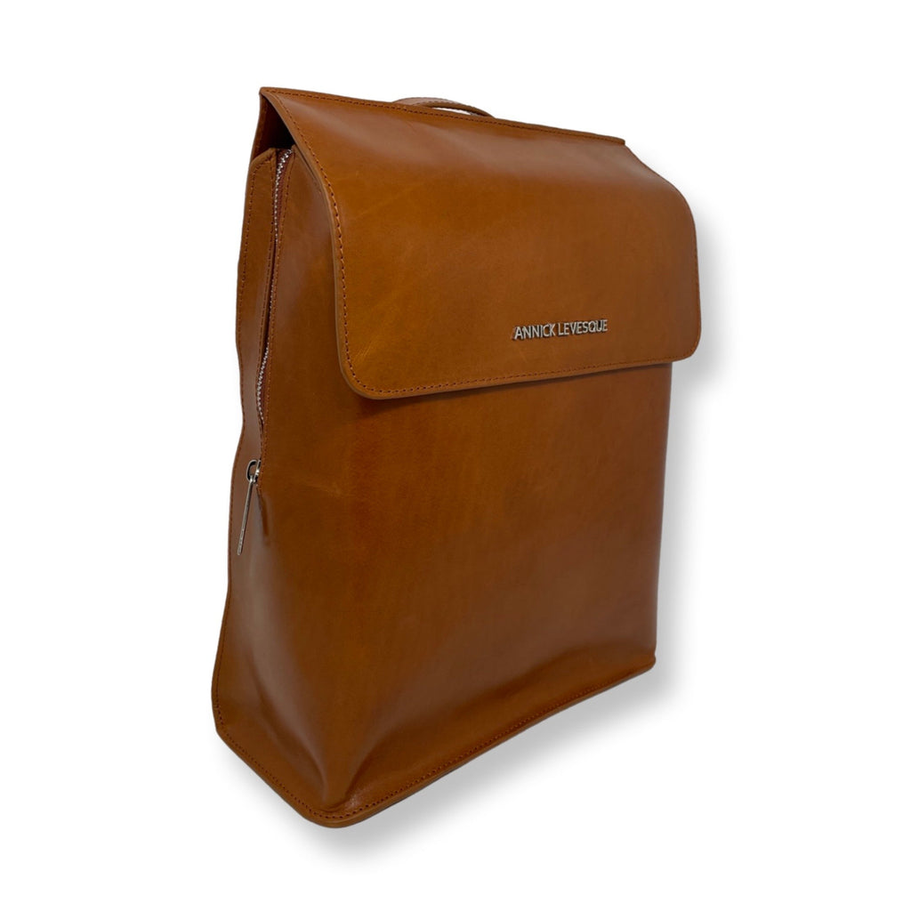 Sac à dos en cuir cognac, Antoinette