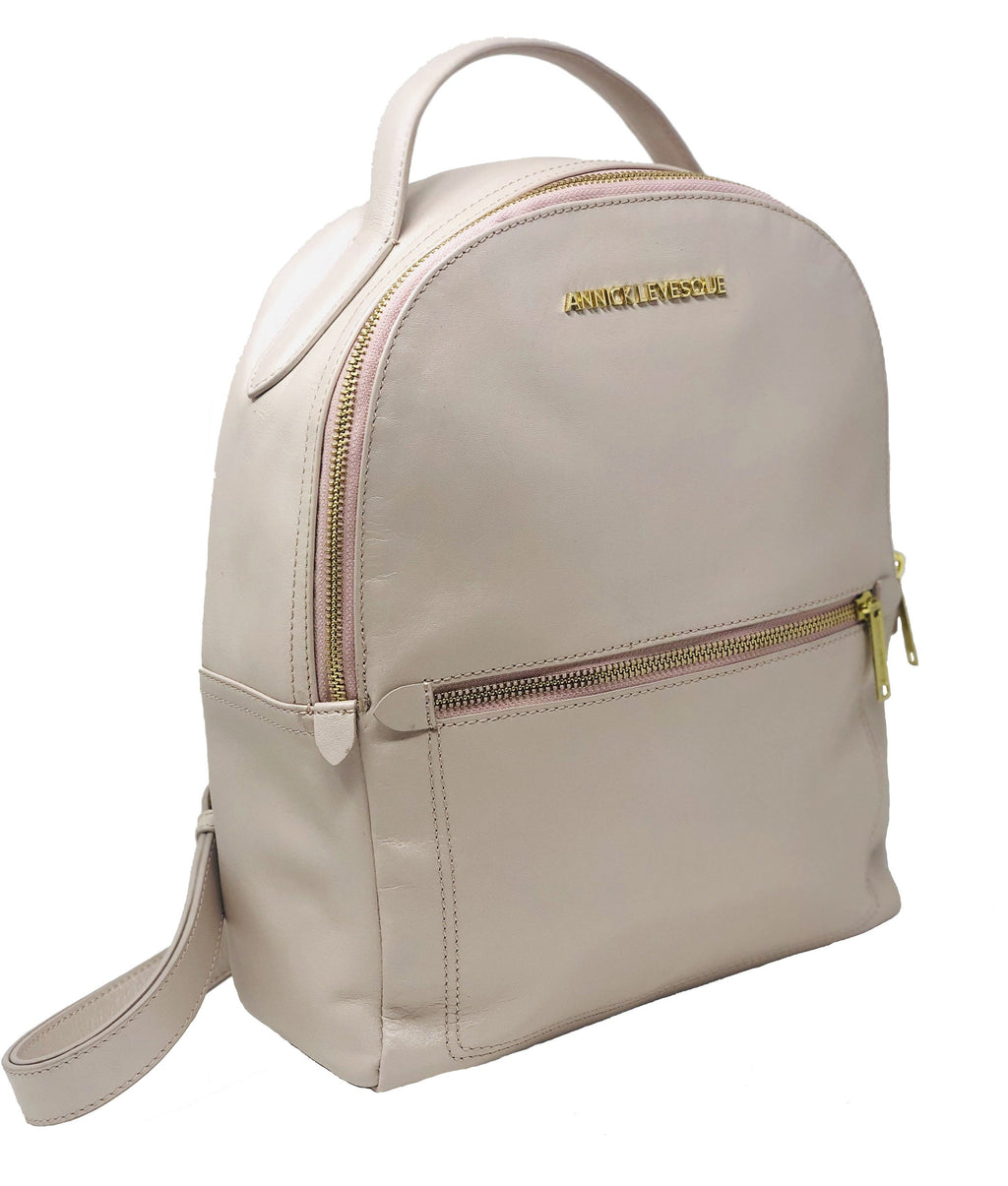 Sac à dos en Cuir Rose Poudre - Blush | Eve