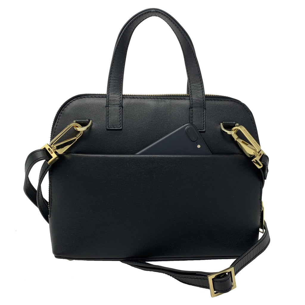 Sac à main en cuir noir, Justine