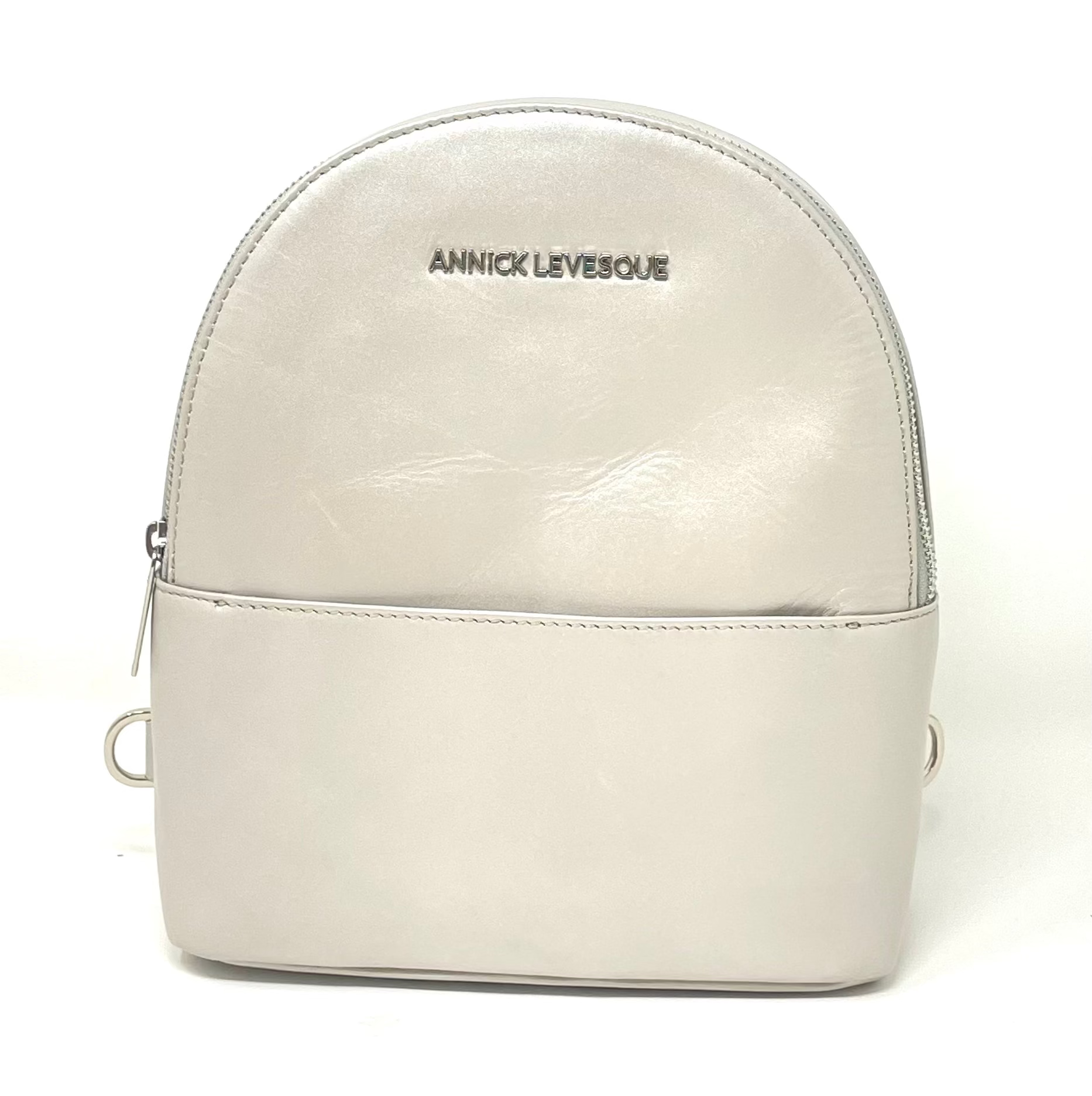Petit Sac à dos en Cuir, Perlé, convertible - Caroline