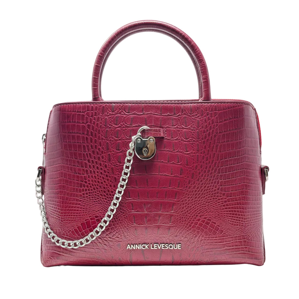 Sac à Main en Cuir Rouge croco, Miranda