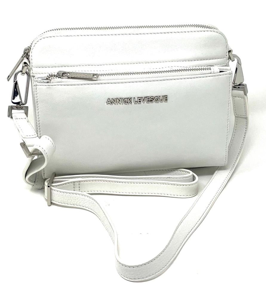 Petit Sac bandoulière avec porte carte détachable blanc pure | Kennedi