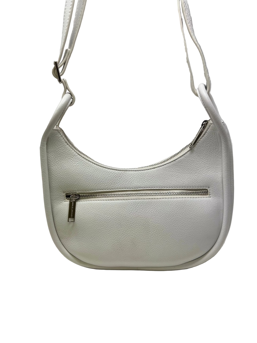 Petit sac à bandoulière en cuir blanc, Sabrina