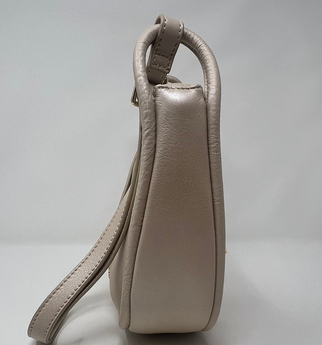 Petit Sac à Bandoulière en Cuir Champagne | Sabrina