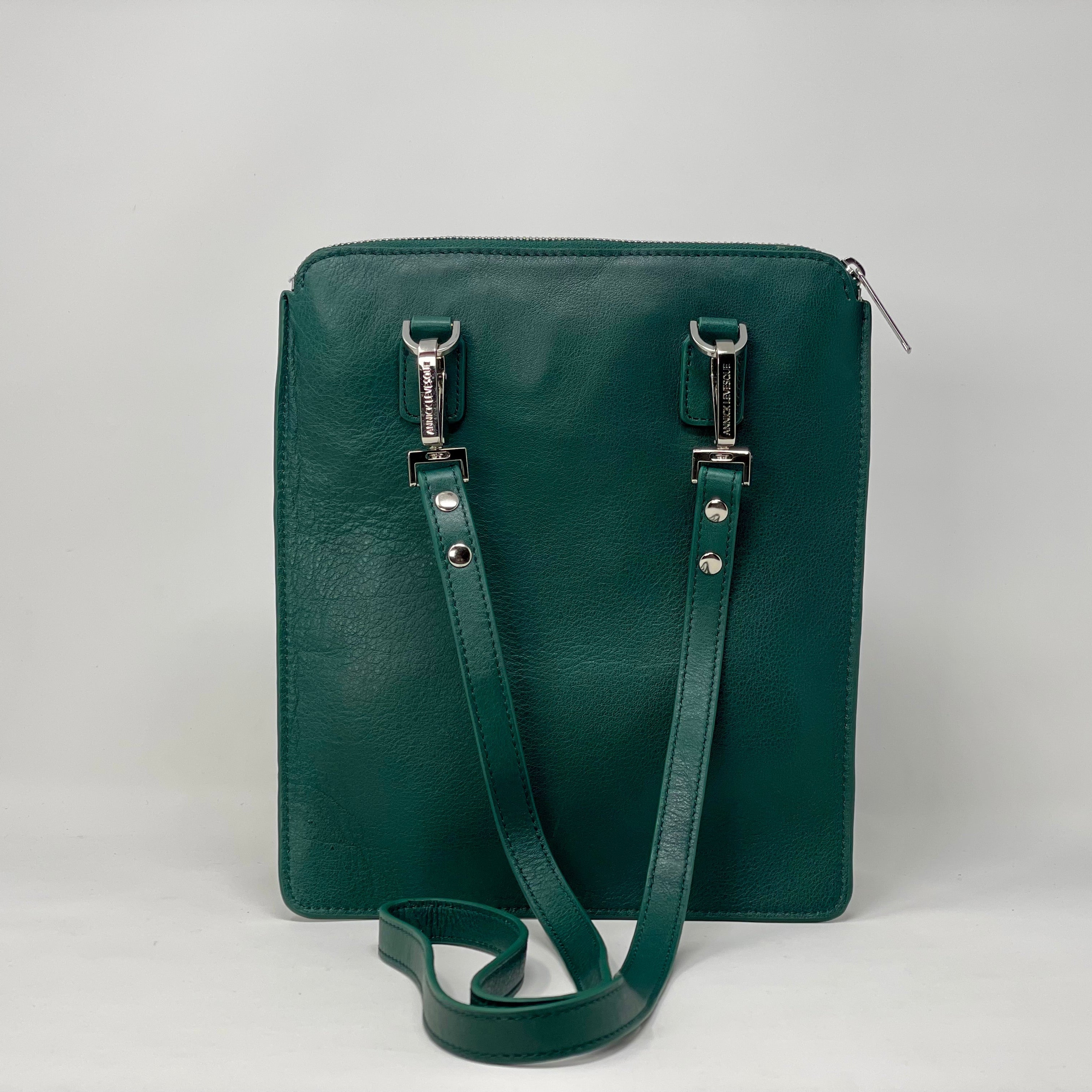 Petit Sac bandoulière en Cuir vert foncé - Stella