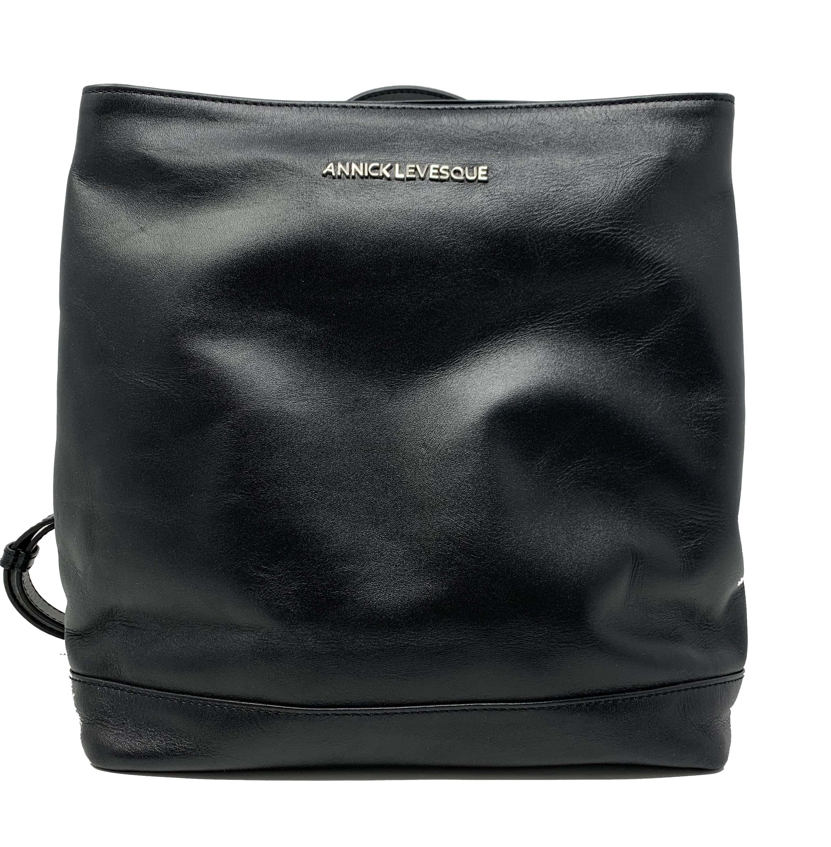 Sac à dos en cuir Antivol noir | Lore