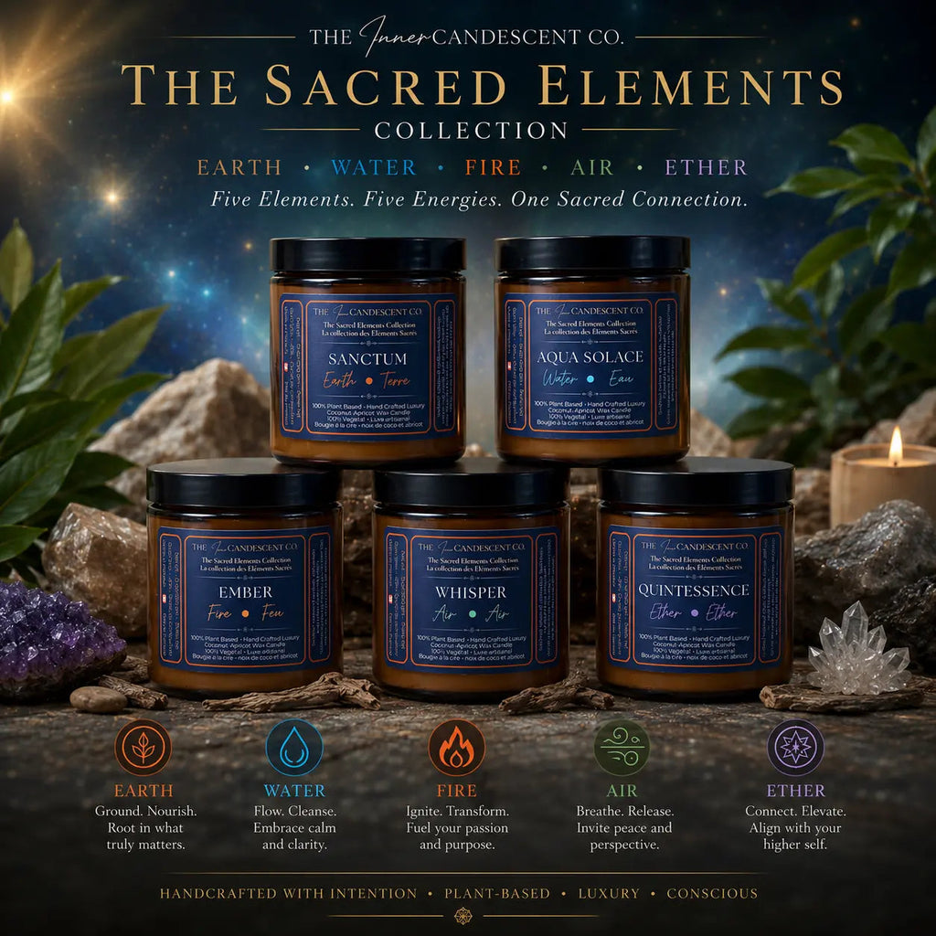 SACRED ELEMENTS COLLECTION | 5 luxury coconut apricot wax candle gift set