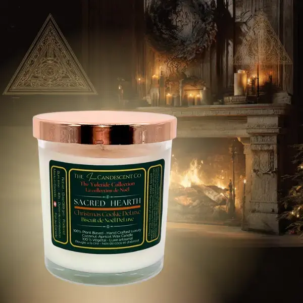 SACRED HEARTH | Warm spiced Christmas luxury coconut apricot wax candle