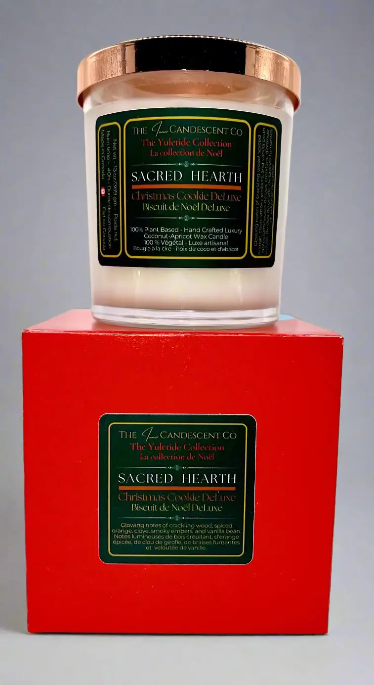 SACRED HEARTH | Warm spiced Christmas luxury coconut apricot wax candle