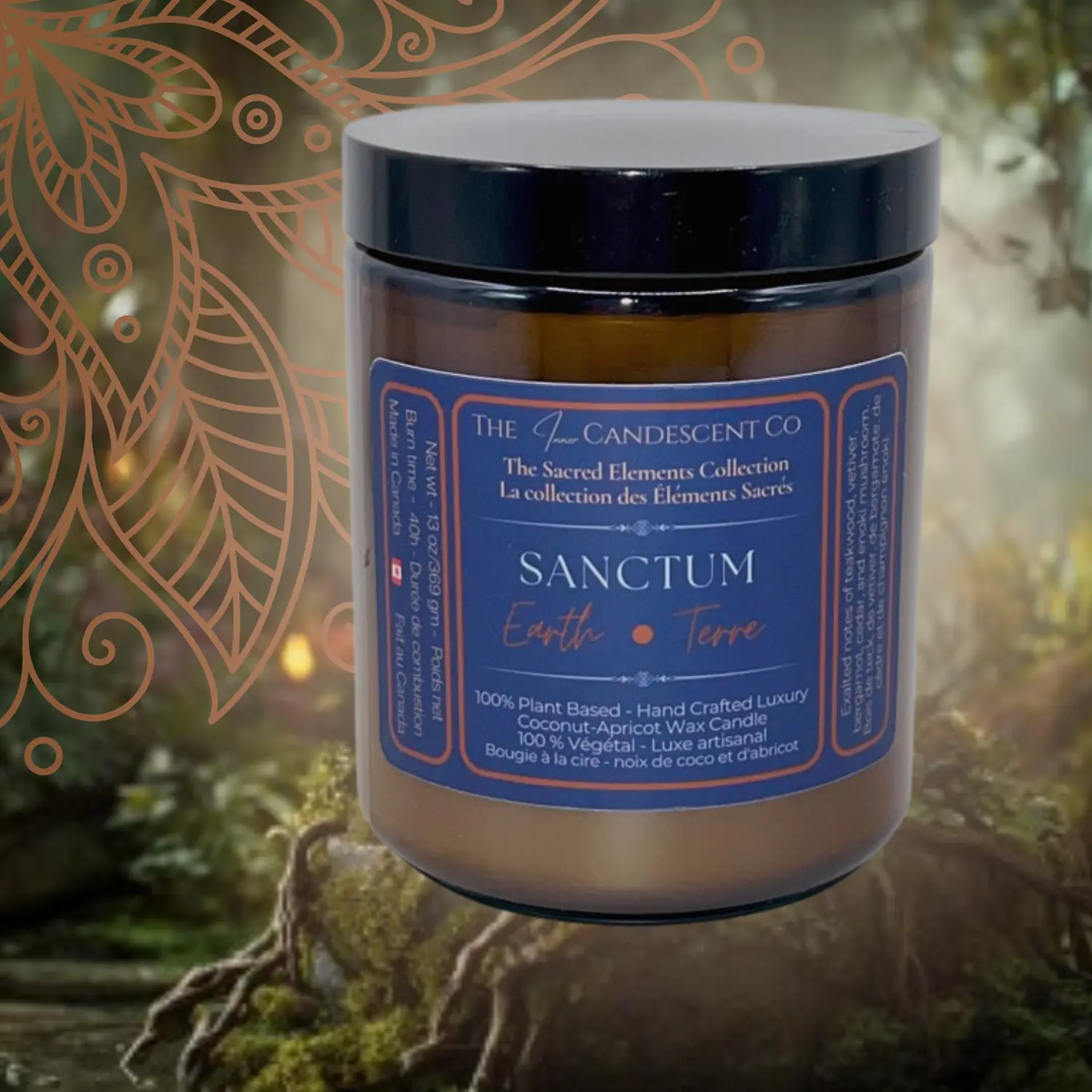SANCTUM — EARTH ELEMENT | Grounding luxury coconut apricot wax candle