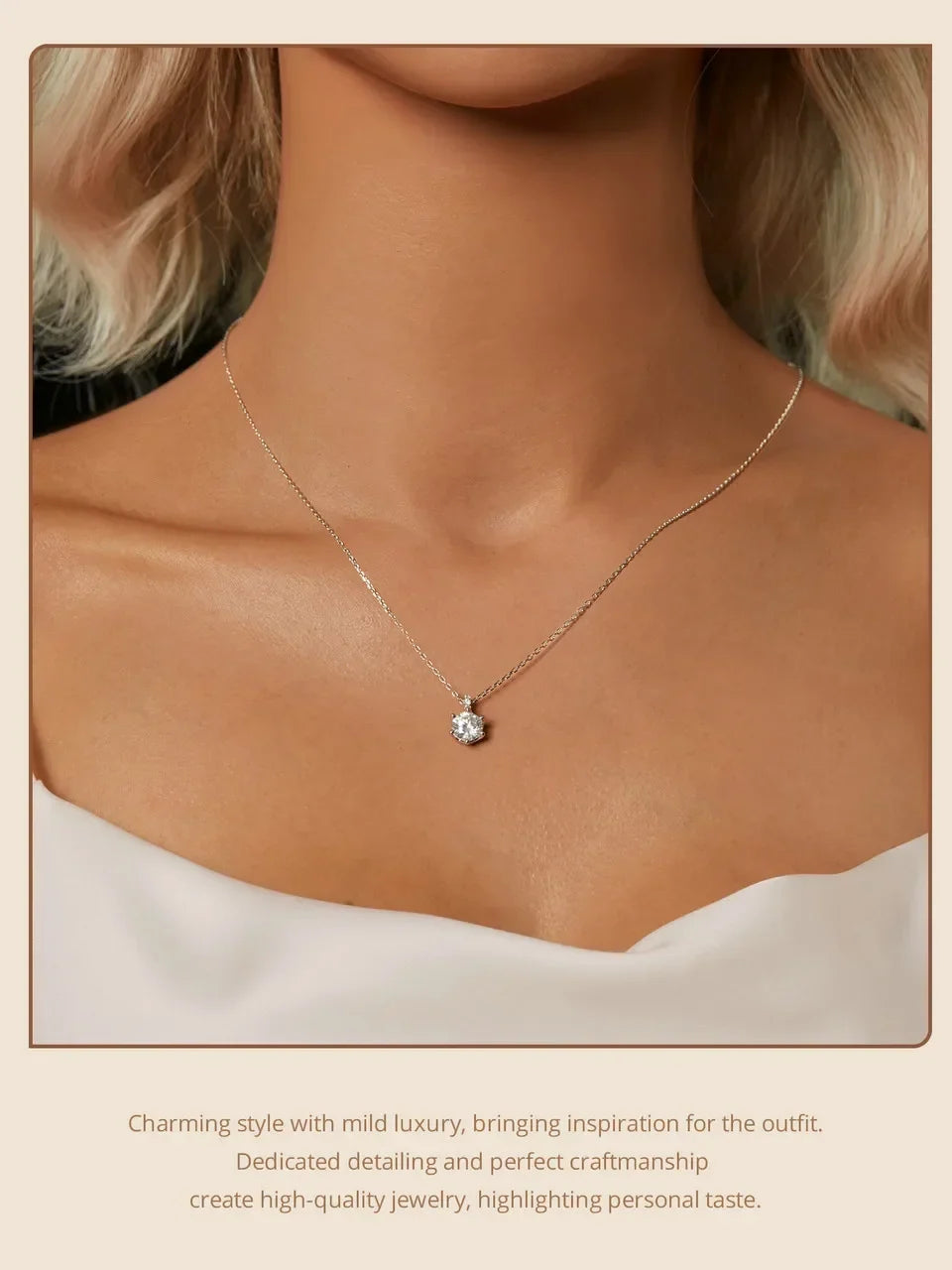 Glamorous Gem 1ct Moissanite Sterling Silver Pendant Necklace