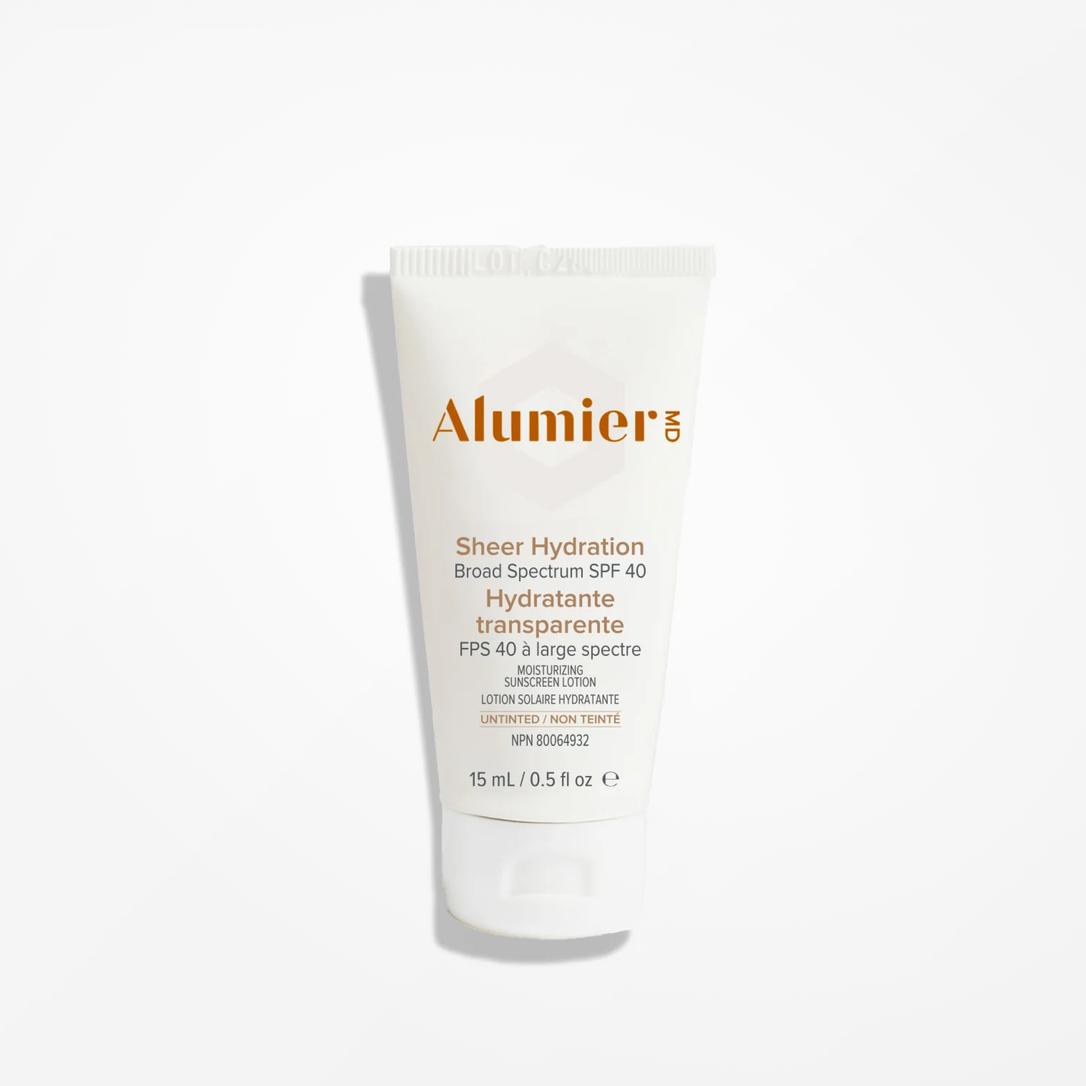 Alumier Sheer Hydration Broad Spectrum SPF 40 Untinted Travel Size (15ml)
