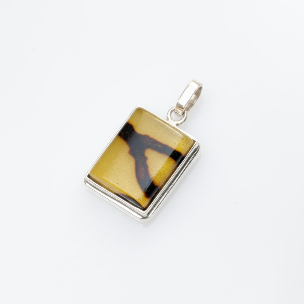 Solar Vein Pendant — Baltic Amber & Sterling Silver